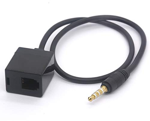 Adaptador de cable de auriculares RJ9 a 3,5 mm macho de 3,5 mm a 4P4C RJ9/RJ10 hembra convertir auriculares RJ9 a teléfonos inteligentes Android de 40 cm