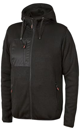 U-Power Rainbow, Sweat-shirt entièrement zippé, avec grandes poches, polaire dou Ce, tissu en coton extensible, col haut, capuche réglable, vêtements d'hiver confortables (Black Carbon 2XL)