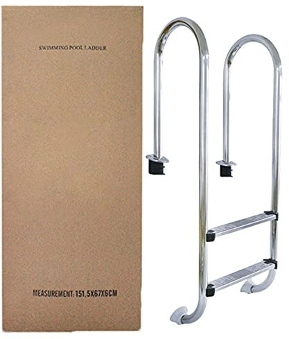 Lsoiup Échelles de Piscine Échelle de Piscine pour piscines creusées Échelle de Piscine Robuste en Acier Inoxydable à 2 marches avec Pieds à Montage Facile, capacité de Poids 440 LB