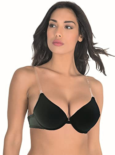 AC Milan 1 Pezzo Reggiseno Donna Aris Marta con Coppe Push up con Ferretto - Coppa B. Nero 2B