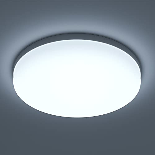 EASY EAGLE Plafoniera LED Soffitto 36W 6500K Bianca Luce 3600LM IP44 Rotonda Moderno Plafoniere per Soggiorno Camera da letto Bagno Cucina Corridoio 23cm