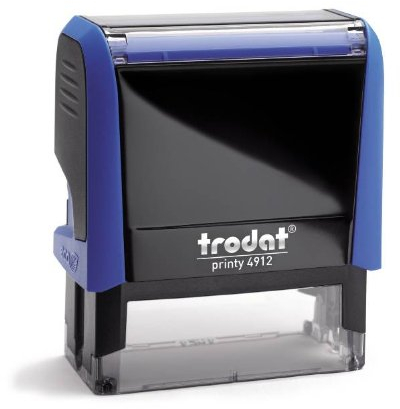 Trodat – Printy 4912 - blau - mit Wunschtext personalisieren, hier gleich online gestalten – selbstfärbender Stempel als Namensstempel, Adressstempel, Firmenstempel, 5 Zeilen, 46X17 mm