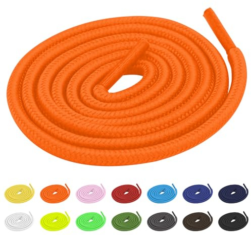 TBOC Runde Schnürsenkel Orange Fluor 120 cm 5 mm – Robuste Schuhbänder für Sneaker, Wanderschuhe & Arbeitsschuhe – Strapazierfähige Ersatz Schnürsenkel für Damen Herren Kinder – 2 Paar