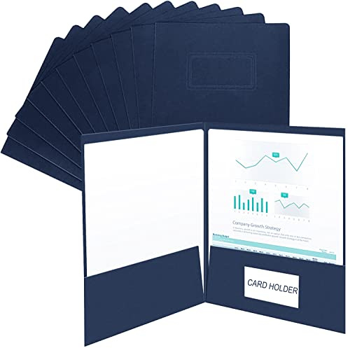 Lot de 10 Facile d'accès Chemise Cartonnée avec Rabat à Deux Pochettes A4 Papier Kraft Dossier de Rangement Dossier de Candidature Porte Document Organisateur pour Société Bureau Maison Scolaire