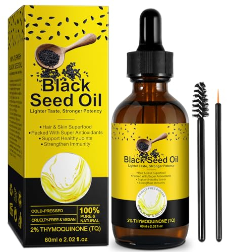 aceite de comino negro,black seed oil,100% Puro Prensado en Frío,Aceite de Grosella Negra para Cuidado Piel y Cabello,60ml