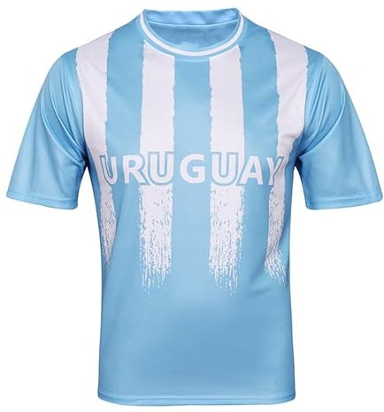 Bolognifi Fotbollströja herr Europe/America Cup Fotboll T-shirt Sweatshirt Fans Footy Half Sleeves(Uruguay,M)