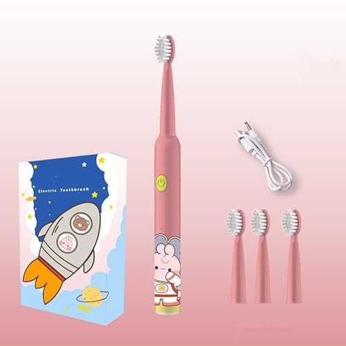 Zahnbürste Elektrisch Kinder ab 8-12 Jahre, Kinderzahnbürste Elektrisch mit Timer Gewohnheitsbildende 3 Modi, IPX7 Wasserdicht (Rosa, 27.7 x 2.15cm)