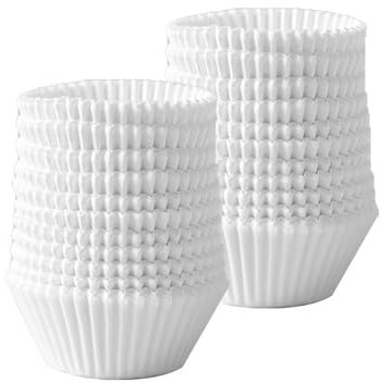 Jimkply Lot de 500 moules à muffins en papier, blancs, pour gâteaux, bonbons, noix, desserts - Diamètre de la base : 4,5 cm