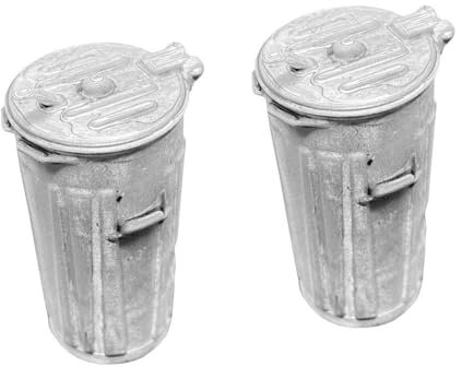 modellbahn-exklusiv Mülltonne DDR, 2 Stück handbemalt, Spur 0 (Null), 1:45