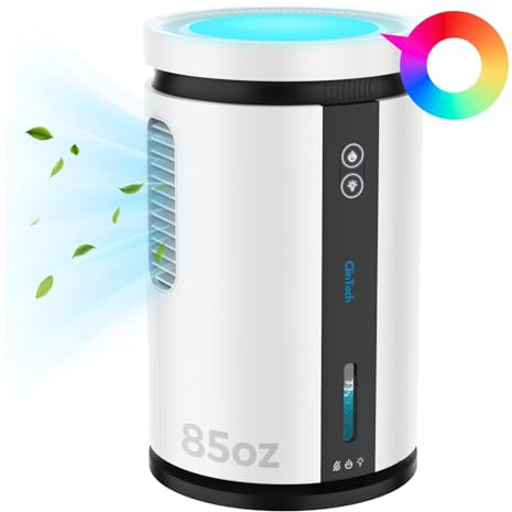 Dehumidifiers for Home, ClinTech® 2500ML Portable Dehumidifier for Bedroom & Bathrooms, Perfect for Drying Clothes, Ultra-Quiet, Low Energy Consumption, Colorful LED Ligh