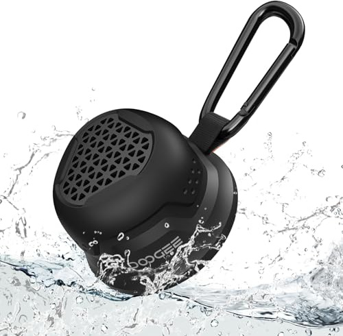 DOOGEE Small Magnetic Bluetooth Speaker with 12 Hrs Ultra-long Battery Life, IP66 Waterproof,Mini Wireless Stereo Surround Sound Bluetooth Speaker for Phone,Outdoor,Shower,Gift,TWS Pairing,Black