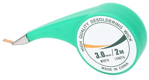 Hyuduo Löd Wick-fläta med Flussmedel Mässing Avlödningsfläta 2M Längd 3,0 Mm Bredd för PCB-rengöring och Reparation Effektiv Värmeledningsverkstad Hemanvändning