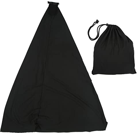 Paño para cubierta de soporte de altavoz, funda protectora para trípode de altavoz, cubierta elástica de 360 grados con bolsa de almacenamiento, tela suave elegante para equipos (Negra)