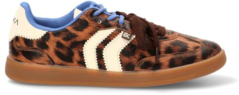 Etika Zapatillas Deportivas Casual para Mujer, Diseño Retro con Suela de Goma y Tendencia de Doble Cordón, 50030 Leopardo - 41