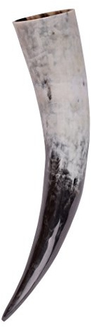 Battle-Merchant dryckeshorn av äkta horn ca 0,9 liter – methorn Drinking horn Mead för medelålders och Wikinger och LARP