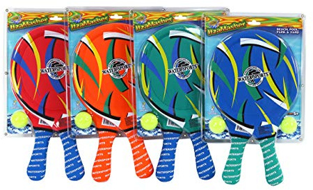Water Sports Itza Masher Water Paddle and Ball Set of 2 - Water Resistant Outdoor Games - Family Friendly Pool Toys (Colors May Vary)