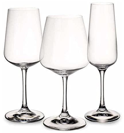 Villeroy & Boch Ovid 12 Piece stemware Set, Crystal, 3 Sizes