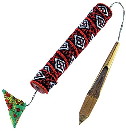 Maultrommel Dan Moi kurz schnell modulierbar hochtönig aus Vietnam feines Messing mit Bambushülle in buntem Webstoff leicht zu spielen Instrument Musik Klang Percussion Weltmusik