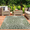 VIMODA In- und Outdoor Flachgewebe Terrassen & Balkon Küche Teppich Blumen Design Grün, Maße:Ø 160 cm Rund