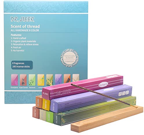 XXJXING incenso，Limone, Sandalo, Osmanto, Lavanda, Eucalipto, Patchouli, Sandalo Laoshan, Tuberosa, 160 bastoncini e bastoncini d'incenso (8 combinazioni)