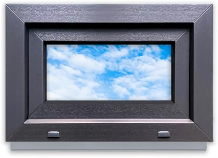 LORAC | Plastfönster antracitvit 600 x 400 mm, 60 x 40 cm, PCV, DIN höger, lutbar och justerbar, 2-vägs glasning, energisparande – fönster med CE-certifikat för källare och lägenhet