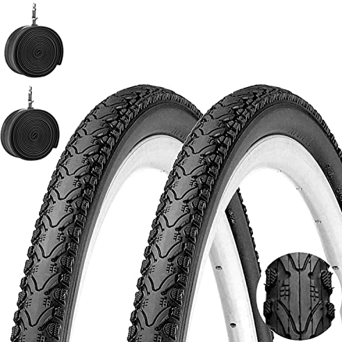 2 neumáticos 700 x 45 C (29 x 1,75) + cámaras neumáticas Kenda Demi Slick Gravel neumático adulto Trekking Bike MTB Híbrida