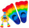 Schwimmflosse, Kinderflossen zum Schwimmen, begehbare Regenbogenflossen, Silikonflossen für schwimmende Kinder, tragbare Flossen zum Schwimmen und Schnorcheln, Flossen kurze Jugendschwimmflosse für Ki