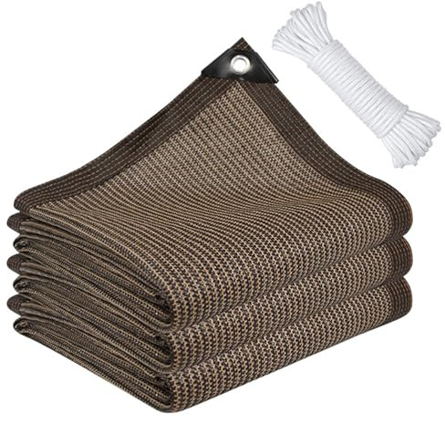 Shade Netting,Sunblock Shade Cloth with Grommets and 5m Rope,Greenhouse Sun Shade Netting,Windbreak and Shade Netting for Garden,Mesh Tarp Hdpe Sun Shade Net,For Garden Pergola (Brown-4x5m)