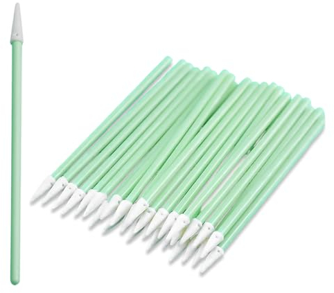 BHIPKOT 100 Stück Wattestäbchen Reinigungsstäbchen Schaumstoffspitzen Reinigungstupfer Mehrzweck Schaumstofftupfer Set Für Tintenstrahldrucker, Druckkopf, Kamera, Optische Linse, Optische Ausrüstung