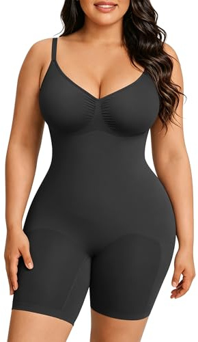 FeelinGirl Hip Enhancer Bodysuit Body Shaper Plus Size Seamless Full Body Waist Trainer Tummy Control Shapewear Back Support Black 3XL/4XL