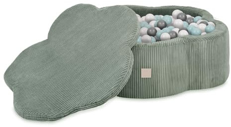 MISIOO Bällebad Blume/Wolke für Babys und Kinder - 95x30cm - Hochwertiger Stoff - Bällebad Baby ab 1 Jahr - Inklusive Matte und 200 Bälle - Perfekt für Kleinkinder und Spielspaß