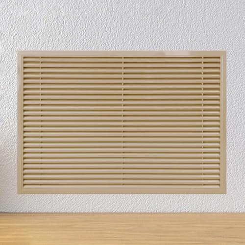 Grille Cache Radiateur en Aluminium, Cache-radiateur, Meuble Cache Radiateur pour Conduit de Ventilation Mural ou Plafond, Coffrage Cache Tuyau de 15 à 60 cm(Beige,25x25x2.5cm/10x10x1in)