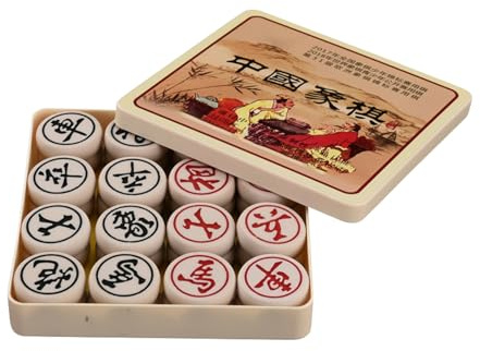 Juego de Mesa de ajedrez Chino clásico Xiangqi con Piezas de Jade, Juego de ajedrez portátil de Viaje con Tablero de Cuero.