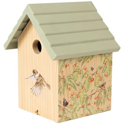 Wrendale Designs - Casa de pájaros de madera de gorrión de 25 cm