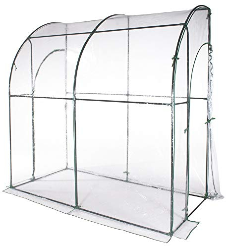 VERDELOOK | Serra a Parete a 2 Porte con Telo Trasparente in PVC, 200x100x210 cm, per Protezione Piante, Giardinaggio, Resistente, Apertura con Cerniera, Serra da Terrazzo