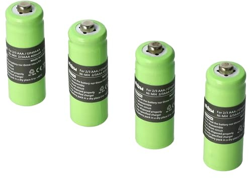 vhbw 4 x 2/3 AAA-batteri, kompatibelt med Hagenuk Classico, iDect X1, X1i, X11, telefon- och solcellslampor, trädgårdslampor (NiMH, 400 mAh, 1,2 V) | X1i, X11 telefon och solcellslampor, solcellslampor, trädgårdslampor (NiMH, 400 mAh, 1,2 V)