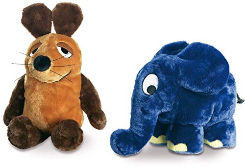 Die Sendung mit der Maus - Plüschtiere Maus (25 cm) und Elefant (17x19 cm) - Schmidt Spiele 42188/42189 im Set - Deutsche Originalware