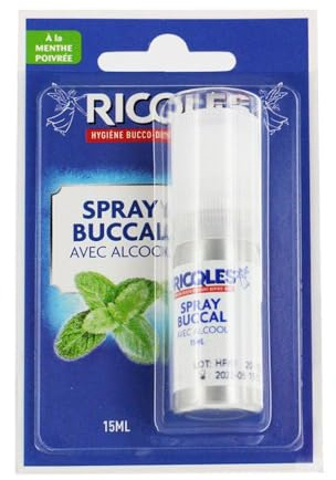 Ricqles Spray Buccal Menthe Poivree avec alcool 15ml