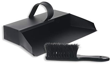 HERSIG - Accesorios Chimenea | Set Cepillo y Recogedor Chimenea para Cenizas - 34 x 21 x 11 cm