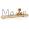 com-four® Deko Aufsteller Schriftzug Moin - Aufsteller aus Aluminium auf Mangoholz-Sockel - Deko-Schriftzug zum Hinstellen - Maritimes Design (silberfarben - Moin)