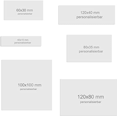 Jung Edelstahl Design Modernes V2A Edelstahl Türschild weiß pulverbeschichtet. Verschiedene Größen. Individuell personalisierbar. Namensschild, Briefkastenschild, Hausnummer