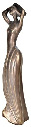 Scultura stilo moderno, figura in bronzo sintético firmata e certificata