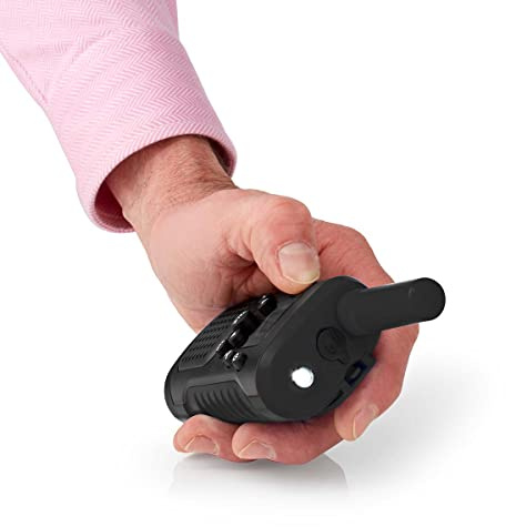 Nedis Walkie-Talkie-Set | 2 Hörer | Bis zu 6 km | Frequenzkanäle: 8 | PTT/VOX | Bis zu 3 Hours | Kopfhörerausgang | 2 Kopfhörer | Schwarz