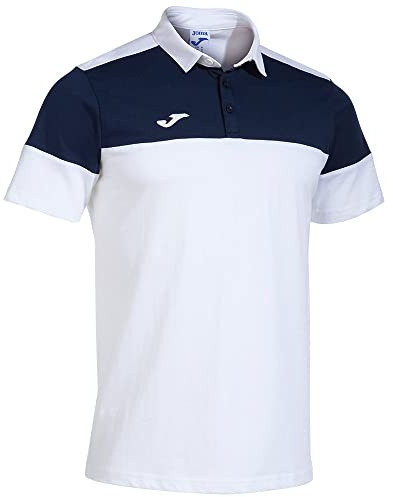 Joma Maglia a Manica Corta Uomo Crew V Bianco Blu Navy