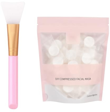 Komprimierte Gesichtsmaske, Compress Gesichtsmaske, Komprimiertes Maskenpapier, Komprimierte Maske, 50 Stück Einweg Komprimierte Papier Maske, Mit Silikon Gesichtsmaske Pinsel, Für die DIY-Hautpflege