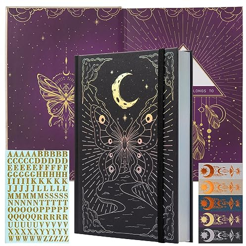 TIEFOSSI Gepunktetes Tagebuch-Notizbuch, Schmetterlings-Tagebuch für Damen und Herren, 140 g/m² dickes Papier mit 256 nummerierten Seiten, A5-Hardcover-Bulle-Notizbuch zum Schreiben im Schulbüro