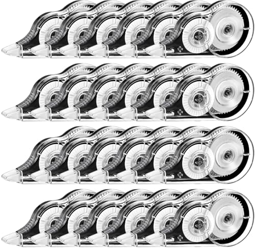 Yoosso 24 Stück Korrekturroller, 5mm x 12m Korrekturmaus mit Schutzkappe Korrekturbänder Korrigieren Roller Ideal für Büro Schule Zuhause (Schwarz)
