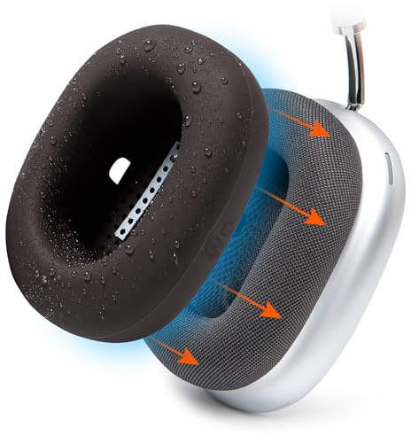 WC SweatZ Max – Copri Auricolari Antisudore Brevettati Compatibili con AirPods Max 1 (Non Adatto ad AirPods Max 2) di Wicked Cushions | Antisudore & Lavabile | Protezione Totale | Marrone