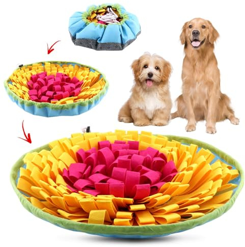 JIANWEI Pet Snuffle Mat for Dogs, Dog Digging Toys, Dog Treat Dispenser Indoor Outdoor Stress Relief, Interactive Dog Toy for Dogs Slow Eating and Mental Stimulation(Colorful)
