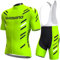 Fenovel Fahrradtrikot, Herren Fahrradanzug, Schnell Trocknender Und Atmungsaktiver Radsportanzug, 19D Gepolsterte Hosenträger Shorts (Green, L)